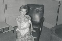 Canada, Zsuzsi L&ouml;ffler with her baby, David., 1957, Róbert Róna, [object Object], [object Object], [object Object], Dokuforte #708