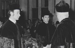 Hungary, Rabbi initiation ceremony of Gy&ouml;rgy Landeszmann., 1960, Róbert Róna, [object Object], [object Object], Dokuforte #823