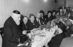 Hungary, Jenő Sük, chairman of the Orthodox Rabbinical Council, gives a speech, 1964, Gabi Laron, [object Object], [object Object], Dokuforte #1517