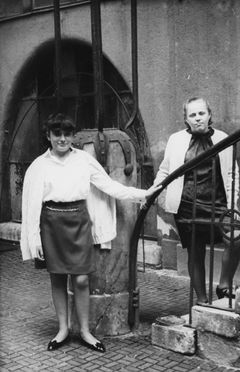 Hungary, Dob street, Judit Lazarovits (on the left), 1972, Gabi Laron, [object Object], [object Object], Dokuforte #1897