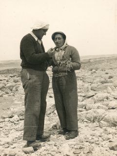 Israel, Negev, Hashomer Hatzair Hungary, Kibbutz Maabarot. Aviva Sholdos and her husband Yehuda, 1950, Yehudit Adel Sholdos, [object Object], [object Object], [object Object], Dokuforte #2617