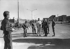 Egypt, Foreign reporters cover the transfer of the city of Suez from the IDF to the control of UN troops.

With cooperation of Nadav Mann / Bitmuna, 1973, Dany Benshalom, Dany Benshalom, [object Object], [object Object], [object Object], [object Object], [object Object], [object Object], [object Object], Dokuforte #3013