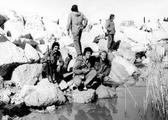 Israel, Three of the fighters of the 5th Brigade's reconnaissance unit. From right: Dany Benshalom, Yossi Helfen, and Nivat.

With cooperation of Nadav Mann / Bitmuna, 1973, Dany Benshalom, Dany Benshalom, [object Object], [object Object], [object Object], [object Object], [object Object], Dokuforte #3010