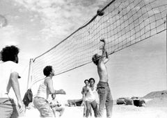 Israel, Dany sets up for a spike to ? Behind him is Eldad, and on the other side is Chaim Arditi. The referee is Nabat.

With cooperation of Nadav Mann / Bitmuna, 1973, Dany Benshalom, Dany Benshalom, [object Object], [object Object], [object Object], [object Object], [object Object], [object Object], [object Object], [object Object], Dokuforte #3057