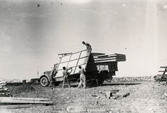 Israel, Kibbutz Tziklag,Kibbutz Lahav, The first barracks arrive, 1954, Benny Barzilay, [object Object], [object Object], [object Object], [object Object], [object Object], Dokuforte #3152