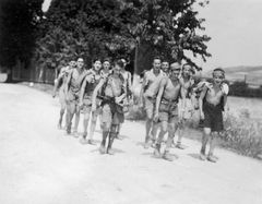 Czechoslovak Republic, "Joy of the Marchers" - Yohanan Gardosh on the left with a weapon!!
In Slovakia.

With cooperation of Nadav Mann / Bitmuna, 1938, Dany Benshalom, Rafi Benshalom, [object Object], [object Object], [object Object], [object Object], Dokuforte #3310