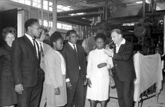 Israel, A visit by a delegation from the Minister of Health of Mali at the HaOgenplast factory, guided by Rafi, in the 1960s, before his departure for a diplomatic mission to Mali as an ambassador.

With cooperation of Nadav Mann / Bitmuna, 1959, Dany Benshalom, Rafi Benshalom, [object Object], [object Object], [object Object], [object Object], Dokuforte #3420