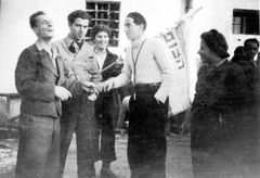 Czechoslovak Republic, At the youth movement camp, identified:
In the white sweater, Shlomo Weil, and on the left, Nathan Volkan.
In Slovakia.

With cooperation of Nadav Mann / Bitmuna, 1938, Dany Benshalom, Rafi Benshalom, [object Object], [object Object], [object Object], [object Object], Dokuforte #3319