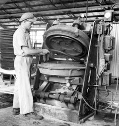 Israel, Bicycle tire production press, Yaakov Arden.

With cooperation of Nadav Mann / Bitmuna, 1948, Dany Benshalom, Rafi Benshalom, [object Object], [object Object], [object Object], [object Object], [object Object], Dokuforte #3469