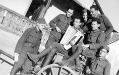 Protectorate of Bohemia and Moravia, The band in the Sixth Battalion. Rafi Benshalom is on the left.

With cooperation of Nadav Mann / Bitmuna, 1943, Dany Benshalom, Rafi Benshalom, [object Object], [object Object], [object Object], [object Object], [object Object], Dokuforte #3366