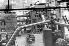 Israel, HaOgenplast - The production line system from the extruder, moving to the "Calender B-18" for the production of plastic sheets at the HaOgen factory.

With cooperation of Nadav Mann / Bitmuna, 1964, Dany Benshalom, Rafi Benshalom, [object Object], [object Object], [object Object], Dokuforte #3421