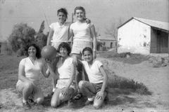 Israel, בנות אורנים with חנה שמחוני, שולה, 1955, Ruth Lackner Hiller / Kibbutz Haogen Archive, [object Object], [object Object], [object Object], [object Object], [object Object], Dokuforte #4252