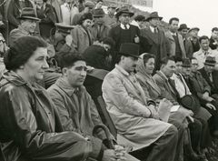 Eretz Israel, A ceremony of the Zionist Organization. On the left Golda Meir, later prime minister, 1945, Shmuel Brenner, [object Object], [object Object], Dokuforte #4738