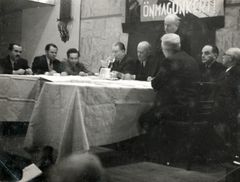 This is the occasion in which Moshe Bisliches was elected as the chairman of the Zionist Movement (15/3/1948)



, 1948, Agi Bar Sela, [object Object], [object Object], Dokuforte #4815