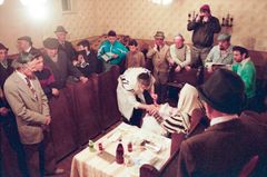 Hungary,Ukraine,Czechoslovak Republic, This changed drastically with the introduction of discriminatory laws, ghettoization, and physical extermination. After World War II, the remaining and diminished Jewish population of Subcarpathia faced even greater hardship due to the intensifying antisemitism after 1967.
From 1974, mass emigration began to Israel, the United States, Canada, and other Western countries. By 1990, only a tiny Jewish community remained in Munkács., 1993, Ferenc Kiss, Ferenc Kiss, [object Object], [object Object], [object Object], [object Object], [object Object], Dokuforte #5021